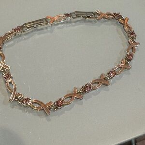 Avon Pink‎ and Gold Bracelet adjustable breast cancer bracelet